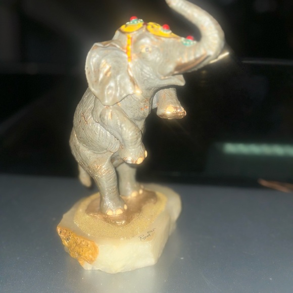 Elegant Gold and Gray Elephant Figurine
